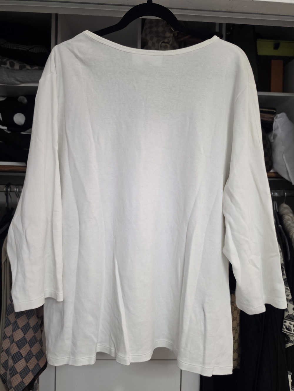 Karen Scott Cream V-Neck Long Sleeve Tee - Picture 2 of 3